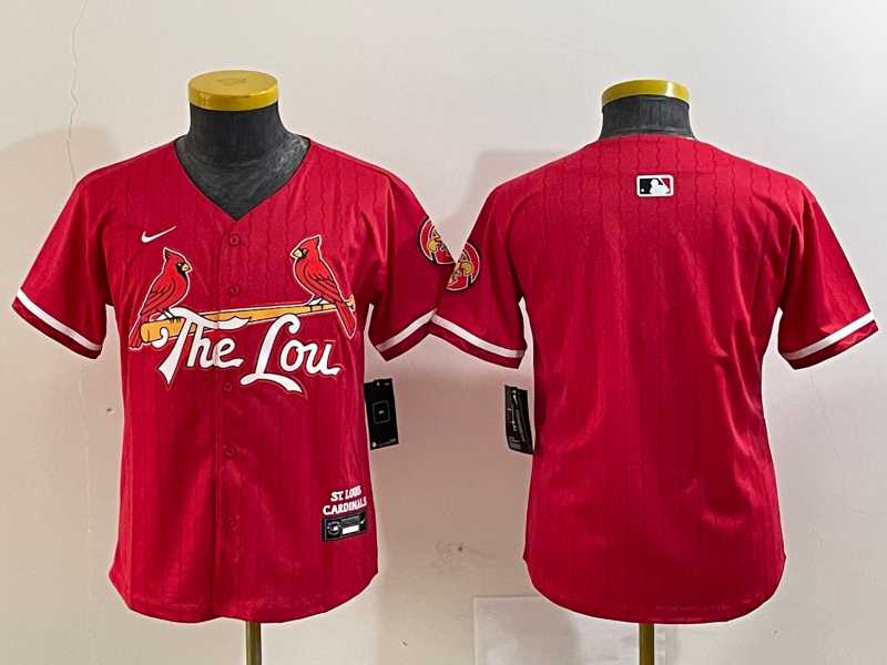 Youth St Louis Cardinals Blank Red 2024 City Connect Limited Stitched Jersey->mlb youth jerseys->MLB Jersey